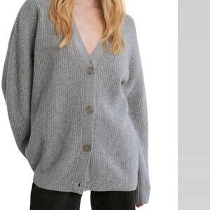Jenni Kayne Cashmere Cocoon Cardigan Sweater Heather Gray  XL